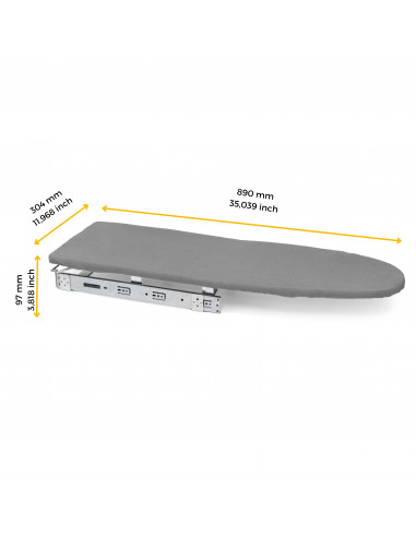 Planche à repasser pliable Iron 2 pour meuble Acier et Bois EMUCA 8089020