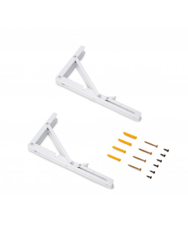 Jeu de Supports de pliage longueur 303mm Acier Peint en blanc EMUCA 7019012