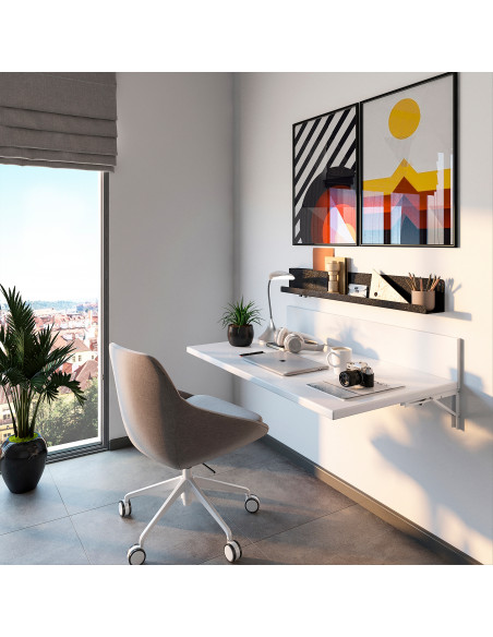 Jeu de Supports de pliage longueur 403mm Acier Peint en blanc EMUCA 7019112
