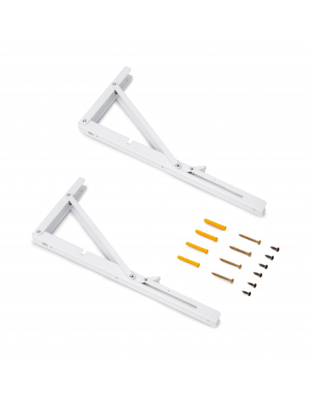 Jeu de Supports de pliage longueur 403mm Acier Peint en blanc EMUCA 7019112