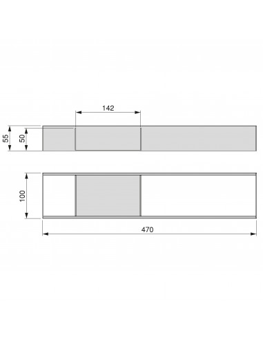 Organisateur Orderbox pour tiroir 100x470 nn Gris anthracite Acier et Bois EMUCA 3069035