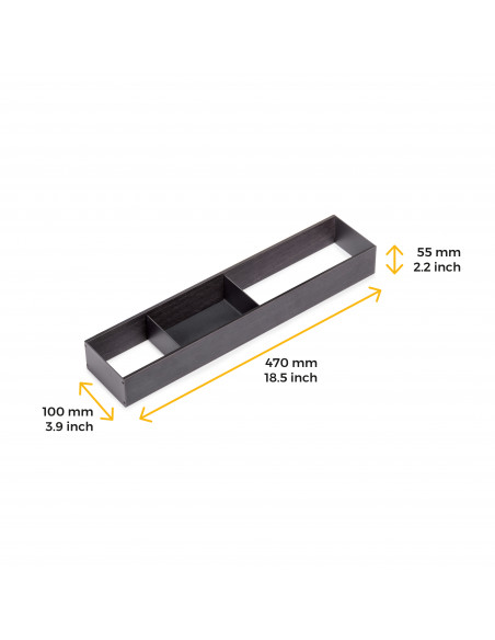 Organisateur Orderbox pour tiroir 100x470 nn Gris anthracite Acier et Bois EMUCA 3069035
