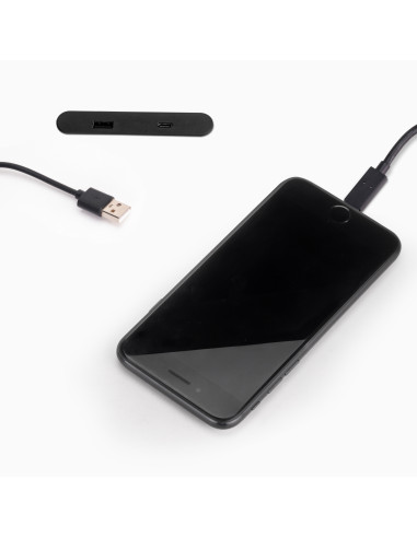 Connecteur USB A+C Linky (81x12mm) 5V DC 2A (10W) Plastique noir Plastique EMUCA 5049417