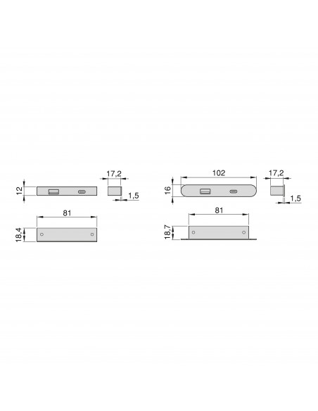 Connecteur USB A+C Linky (81x12mm) 5V DC 2A (10W) Plastique noir Plastique EMUCA 5049417