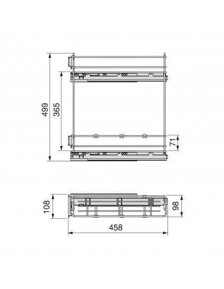 Porte-bouteilles latéral extractible SupraMax avec fermeture amortie 150 Chromé Acier EMUCA 8381011