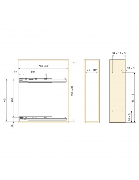 Porte-bouteilles latéral extractible SupraMax avec fermeture amortie 150 Chromé Acier EMUCA 8381011