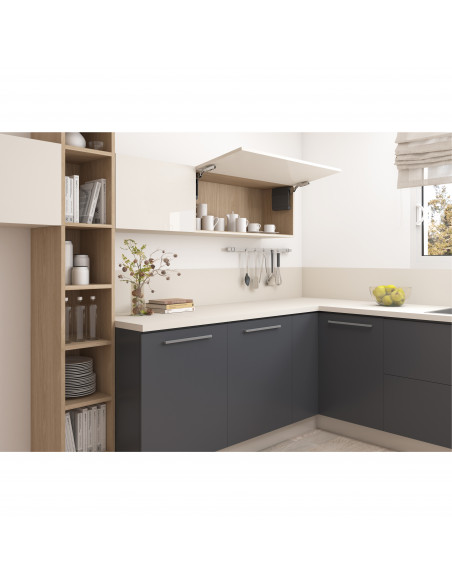 Compas Agile Smart pour porte relevable 1600 - 3600 Plastique gris antracite Acier et Plastique EMUCA 1214423