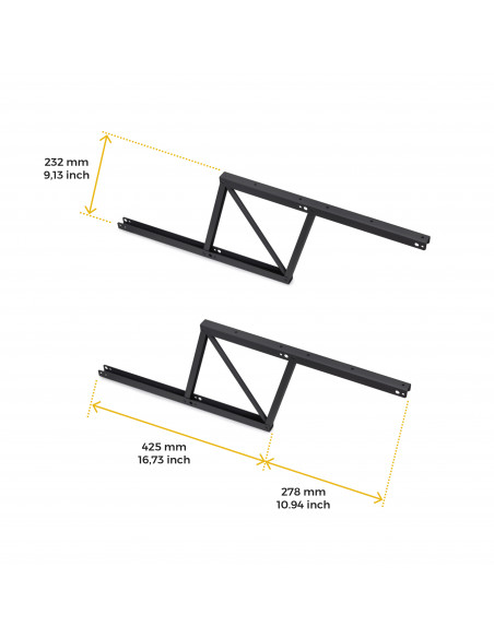 Ensemble de mécanismes de levage pour tables basses permette elevare la mesa 192mm Acier Peint en noir EMUCA 4014814