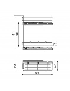 Porte-bouteilles latéral extractible TitaneMax avec fermeture amortie Module 200 Gris anthracite Acier EMUCA 8381135 2