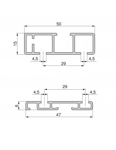 Kit ferrures Flow2 2 portes coulissantes et armoire fermeture souple rails surface 2,35m Peint en noir EMUCA 6213714