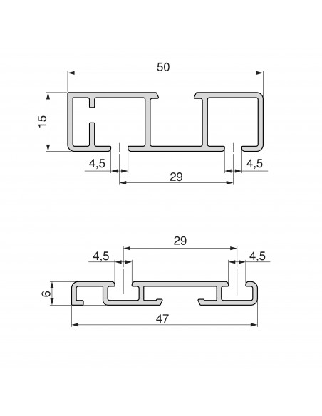 Kit ferrures Flow2 2 portes coulissantes et armoire fermeture souple rails surface 2,35m Peint en noir EMUCA 6213714