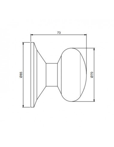 Bouton de porte d'entrée Modèle Bowler Ø70mm poignée pour porte d'entrée Acier inoxydable Nickel satiné EMUCA 9172865