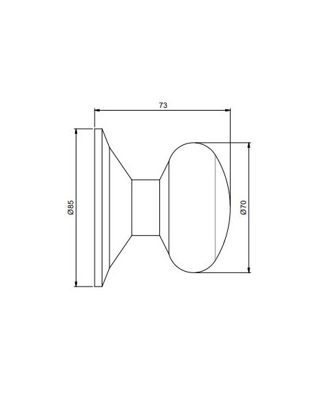 Bouton de porte d'entrée Modèle Bowler Ø70mm poignée pour porte d'entrée Acier inoxydable Nickel satiné EMUCA 9172865