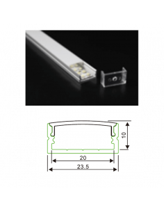 Profil de surface large barre de 2m pour la pose de ruban ASLED PRSXL