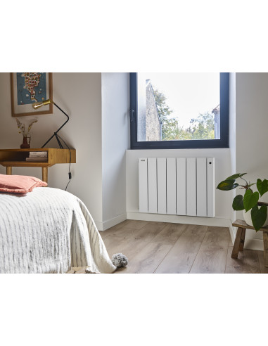 Radiateur électrique Volga Prem's régul. digitale + œil Blanc RAL 9010 500W H575 mm L474 mm Acova TAMP-050-047/CF