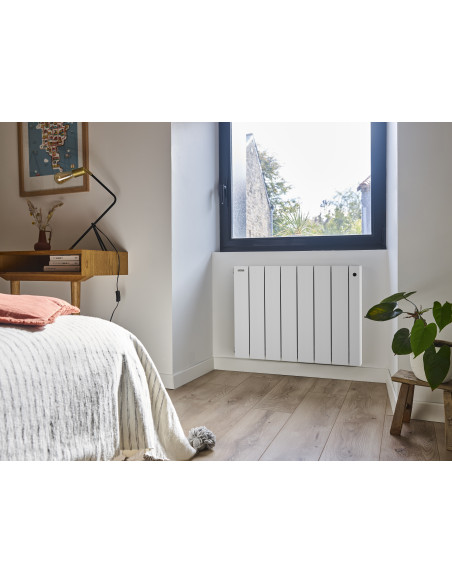 Radiateur électrique Volga Prem's régul. digitale + œil Blanc RAL 9010 1250W H575 mm L774 mm Acova TAMP-125-077/CF
