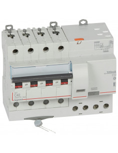 Disjoncteur différentiel monobloc DX³6000 10kA automatique 4 Pôles 400V 40A type AC 300mA LEGRAND 411220