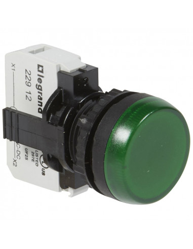 Voyant lumineux Osmoz complet IP69 vert 12V à 24V alternatif ou continu LEGRAND 023772