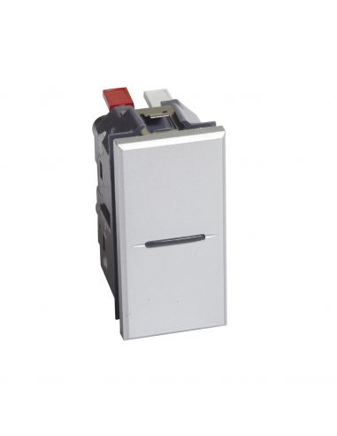 Poussoir axial Axolute 10A 250V~ bornes automatiques finition Alu 1 module BTICINO BTHC4005AN