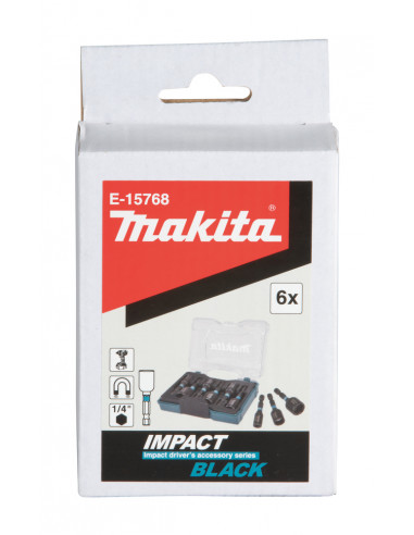 Coffret 6 douilles à queue Impact Black MAKITA E-15768