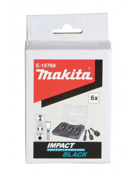 Coffret 6 douilles à queue Impact Black MAKITA E-15768