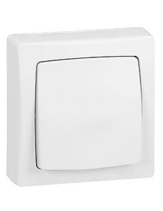 Interrupteur 10AX bipolaire Appareillage Saillie complet avec bornes automatiques blanc LEGRAND 086003L