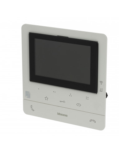 Poste intérieur écran 5pouces Classe 100X connecté avec boucle inductive Blanc BTICINO BT344682