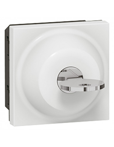 Interrupteur à clé RONIS n°601 Mosaic 2 modules avec 3 positions par inverseur 6A 250V blanc LEGRAND 077073