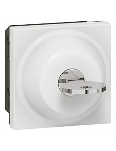 Interrupteur à clé RONIS n°601 Mosaic 2 modules avec 3 positions par inverseur 6A 250V blanc LEGRAND 077073
