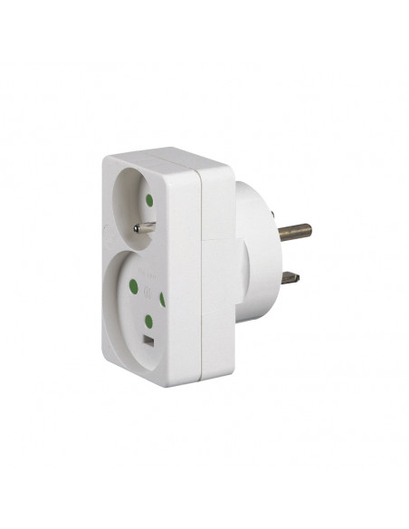 Adaptateur pour branchement de 1 fiche 2P+T 16A + 1 fiche 2P+T 20A sur une prise 32A LEGRAND 090035