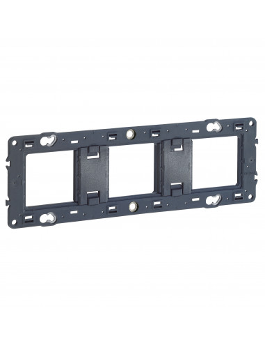 Support pour fixation à vis Batibox montage horizontal/vertical pour 3 postes 6/8 modules 80253