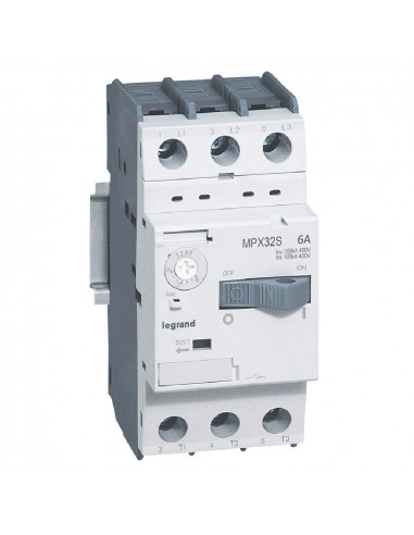 Disjoncteur moteur magnétothermique MPX³32S réglage thermique 4A à 6A pouvoir de coupure 100kA en 415V LEGRAND 417308