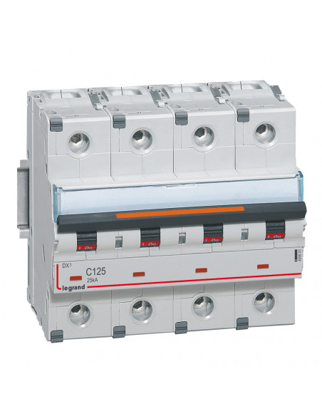 Disjoncteur DX³ 25kA vis 4 Pôles 400V 125A courbe C 6 modules LEGRAND 409803