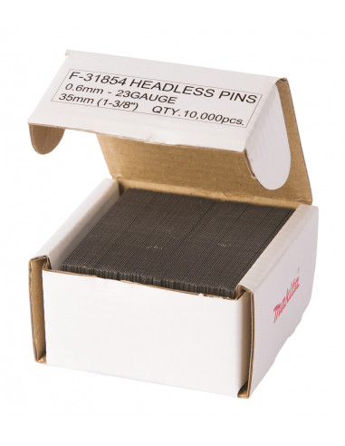 10000 Clous Finettes 23 Ga 35 mm pour cloueurs pneumatiques et à batterie  MAKITA F-31854