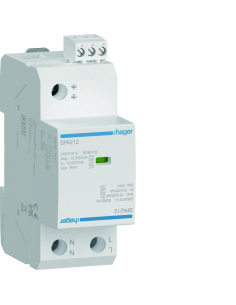 Parafoudre T1+T2+T3 2 Pôles 12.5kA TNS/TT HAGER SPA212 2