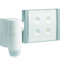 Projecteur LED avec détecteur infrarouge évolué 220-360° KNX radio quicklink HAGER TRE600