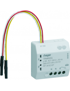 Module 1 sortie 3A 230V + 2 entrées à encastrer KNX radio HAGER TRM693G