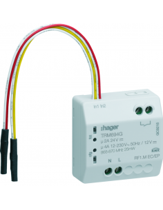 Module 1 sortie libre de potentiel 4A + 2 entrées à encastrer KNX radio HAGER TRM694G