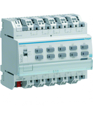 Module 10 entrées 230V~ Modulaire KNX HAGER TXA310