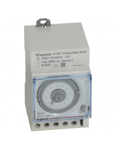 Interrupteur horaire analogique modulaire programmable manuel journalier avec réserve de marche LEGRAND 412813