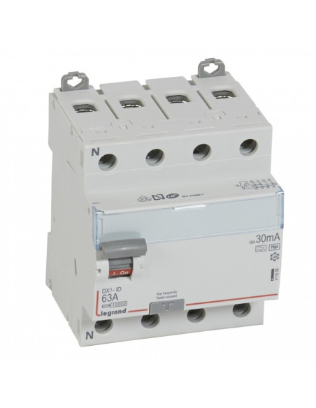 INTERRUPTEUR DIFFERENTIEL DX3 TETRAPOLAIRE 63A HPI 30MA LEGRAND 411696