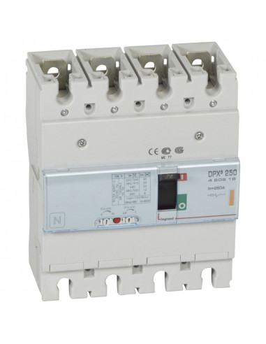 Disjoncteur magnétothermique DPX³250 pouvoir de coupure 25kA 400V 4 Pôles 250A LEGRAND 420219