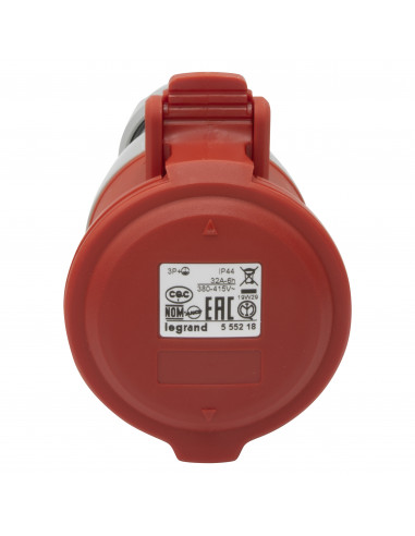 Prise mobile P17 IP44 32A de 380V à 415V 3P+T LEGRAND 555218