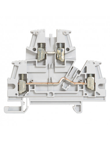 Bloc de jonction de passage à vis viking 3 avec 2 jonctions 2 étages section 2,5mm² pas 5mm grise LEGRAND 037167
