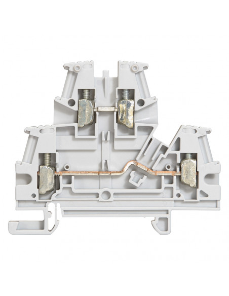 Bloc de jonction de passage à vis viking 3 avec 2 jonctions 2 étages section 2,5mm² pas 5mm grise LEGRAND 037167