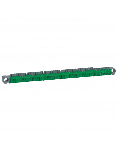 Bornier de répartition IP2X terre 5 connexions 6mm² à 25mm² vert longueur 332mm LEGRAND 405057