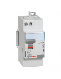 Interrupteur différentiel DX³-ID arrivée haut vis et départ haut auto 2 Pôles 230V~ 63A type A 30mA 2 modules LEGRAND 411651 2