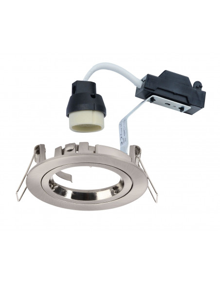 Spot Encastré fixe SPEED 50 IP20 GU10 230V Nickel direct connexion sans outil lampe non fournie ARIC 4894