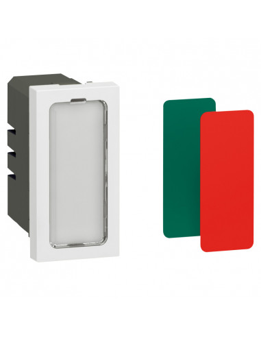 Voyant antimicrobien simple 230V 1W Mosaic 1 module avec 4 étiquettes de couleur LEGRAND 078501