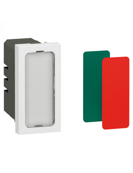 Voyant antimicrobien simple 230V 1W Mosaic 1 module avec 4 étiquettes de couleur LEGRAND 078501